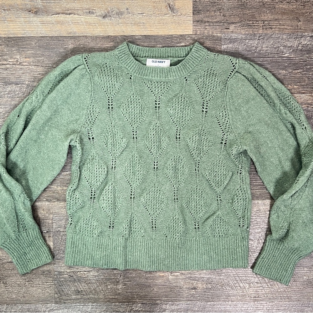 Old Navy green crewneck sweater size medium M B173